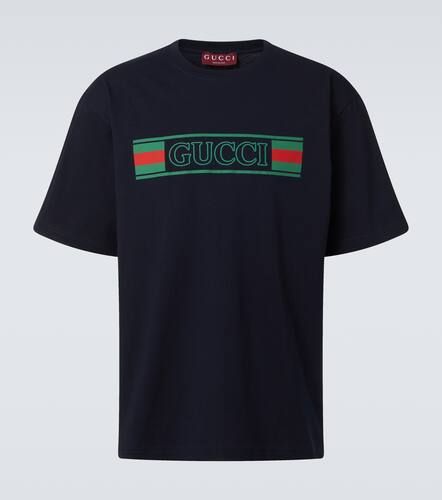 Camiseta de jersey de algodón con logo - Gucci - Modalova