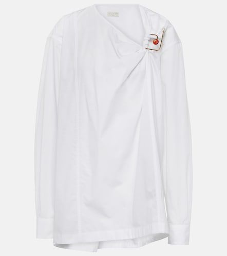 Blusa de popelín de algodón adornada - Dries Van Noten - Modalova