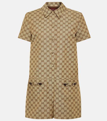 GG cotton-blend canvas playsuit - Gucci - Modalova