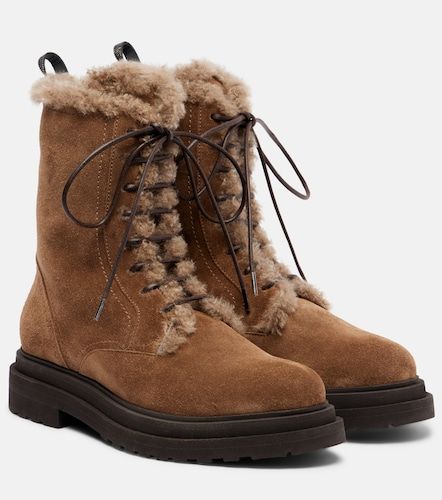 Anfibi Monili in suede con shearling - Brunello Cucinelli - Modalova