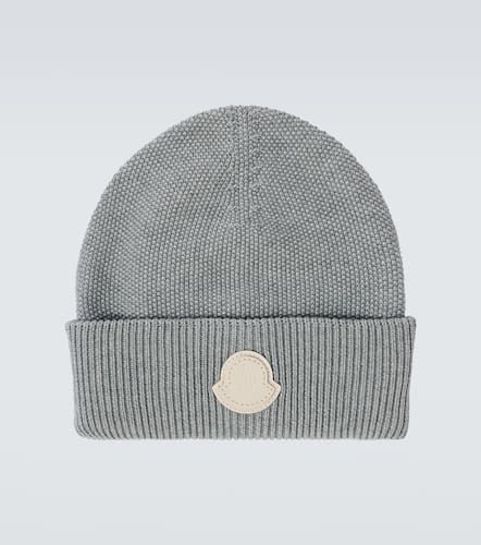 Logo cotton and cashmere beanie - Moncler - Modalova