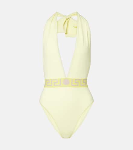 Versace Greca halterneck swimsuit - Versace - Modalova