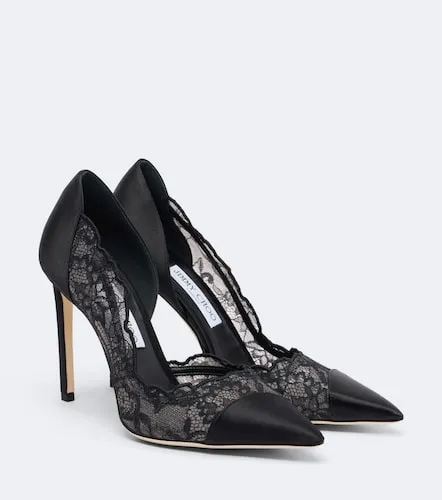 Brigitte lace-trimmed satin pumps - Jimmy Choo - Modalova