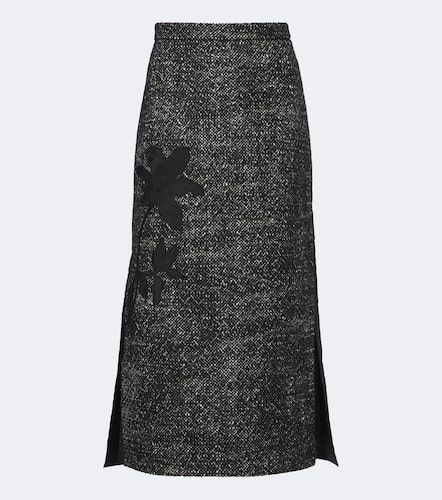 Falda midi en mezcla de lana bordada - Erdem - Modalova