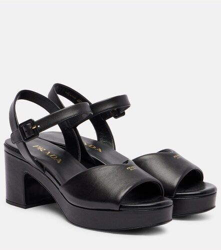 Sandalias de piel con plataforma - Prada - Modalova