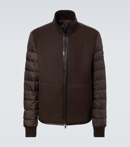 Reversible shearling down jacket - Moncler - Modalova