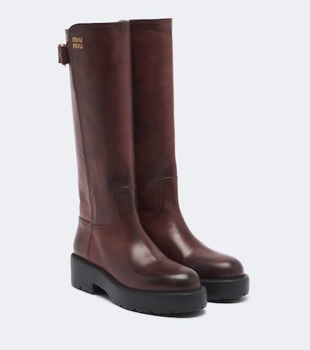 Miu Miu Stiefel aus Leder - Miu Miu - Modalova