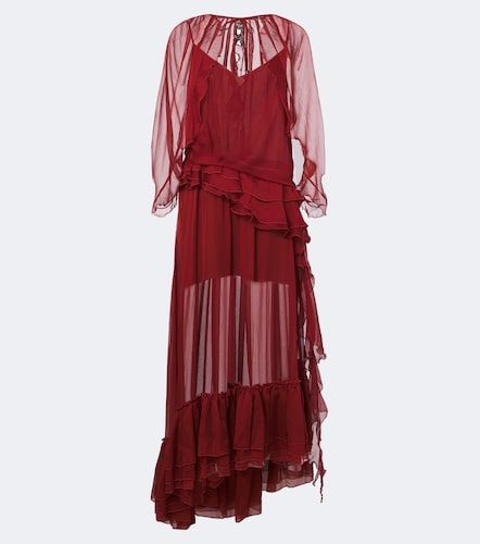 Abito lungo in chiffon con volant - Jacques Wei - Modalova