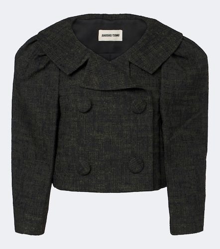 Cropped double-breasted tweed jacket - Shushu/Tong - Modalova