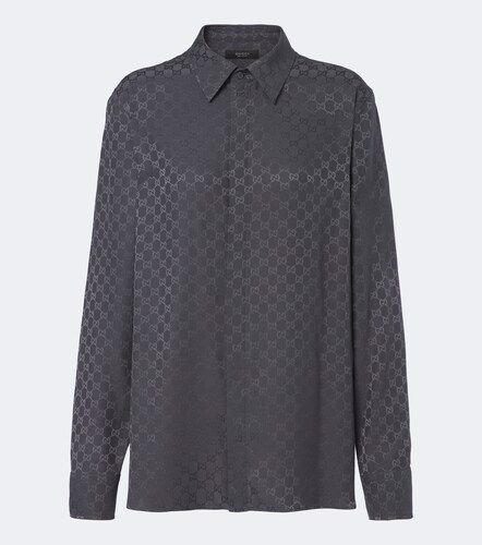 Camisa de sarga de seda con GG - Gucci - Modalova