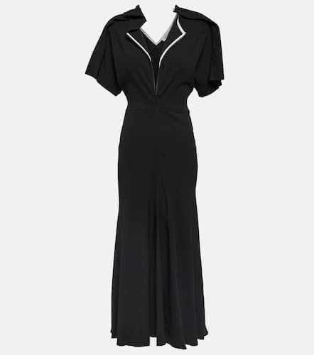 Asymmetric wool-blend crÃªpe maxi dress - Victoria Beckham - Modalova