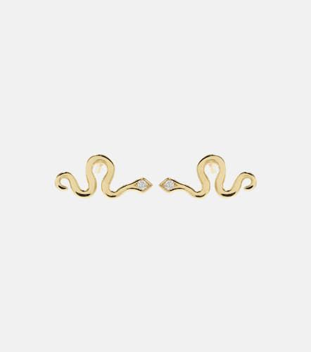 Little Snake 18kt earrings with diamonds - Ileana Makri - Modalova