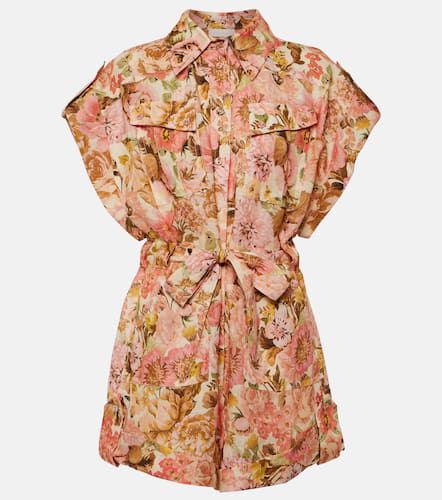 Golden floral linen romper - Zimmermann - Modalova