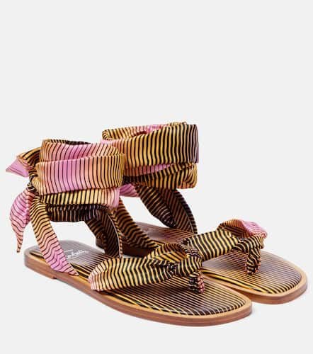 Nilo Du DÃ©sert striped crÃªpe satin sandals - Christian Louboutin - Modalova