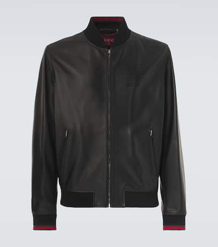 Gucci Leather bomber jacket - Gucci - Modalova