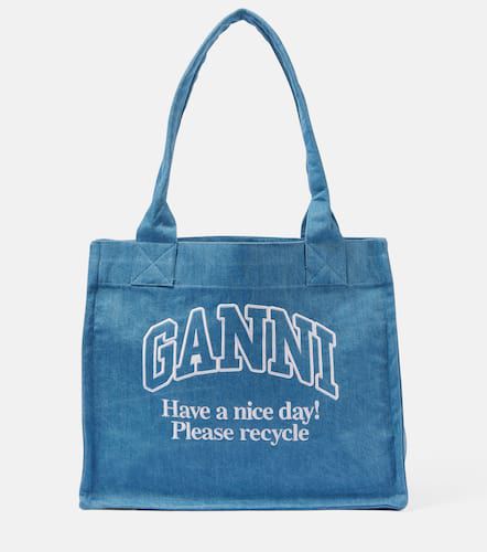 Ganni Borsa in denim con logo - Ganni - Modalova