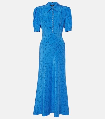 Vestido largo de seda con lunares - Alessandra Rich - Modalova