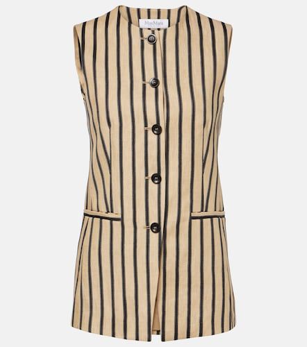 Top Rodeo in misto cotone e lino a righe - Max Mara - Modalova