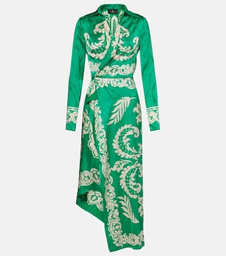 Vestido envolvente de satén estampado - Etro - Modalova