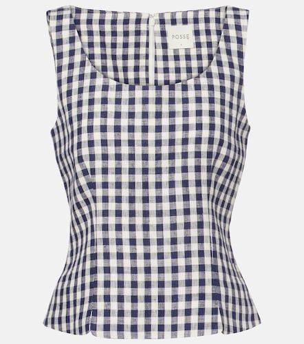 Posse Sadie gingham linen top - Posse - Modalova