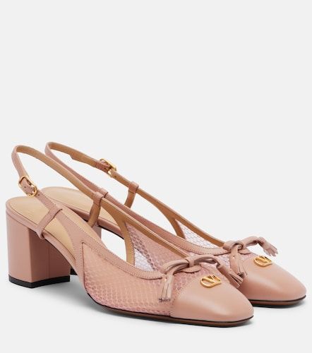 Pumps slingback VLogo in pelle e mesh - Valentino Garavani - Modalova