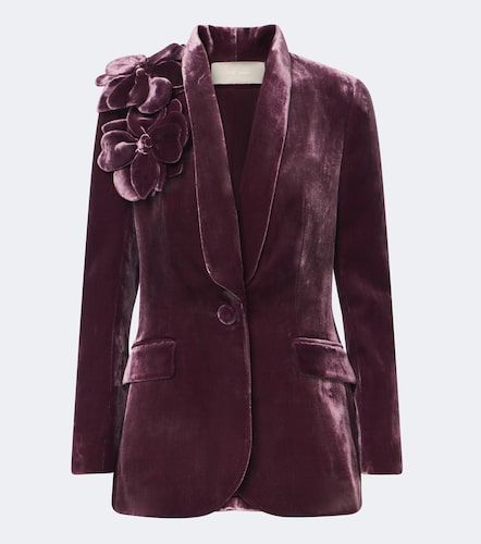 Blazer in velluto di misto seta - Elie Saab - Modalova