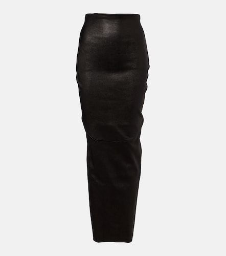 Gonna Dirt Pillar in pelle e misto cotone - Rick Owens - Modalova