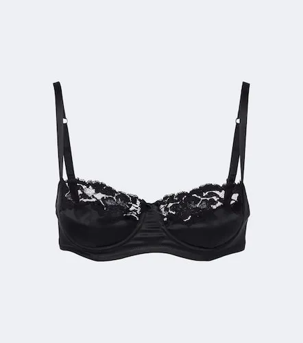 Lace-trimmed silk-blend satin bra - Dolce&Gabbana - Modalova