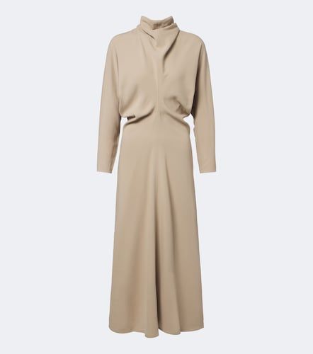 Vestido midi de cady drapeado con lazada - Toteme - Modalova