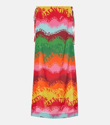 Printed silk and cotton wrap skirt - Valentino - Modalova