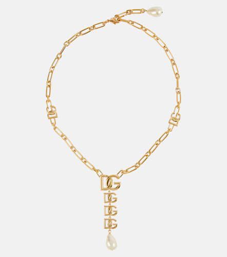 Collana con perle bijoux con logo - Dolce&Gabbana - Modalova