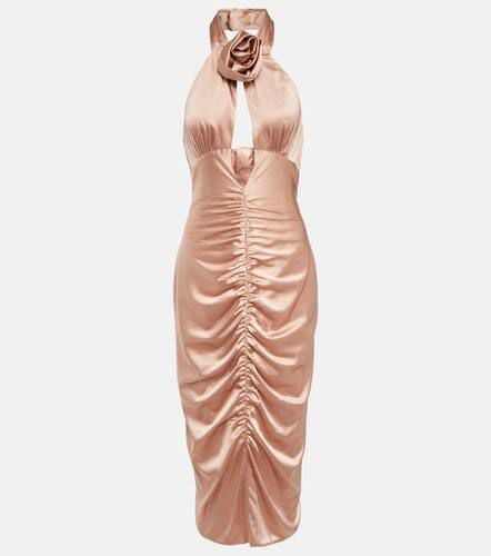 Ruched cutout satin midi dress - Alessandra Rich - Modalova