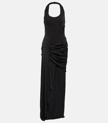 Draped halterneck satin maxi gown - Rasario - Modalova