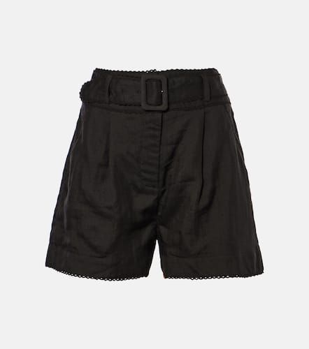 Hobbes high-rise ramie shorts - Veronica Beard - Modalova