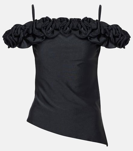 Ruffled off-shoulder cotton-blend top - Coperni - Modalova