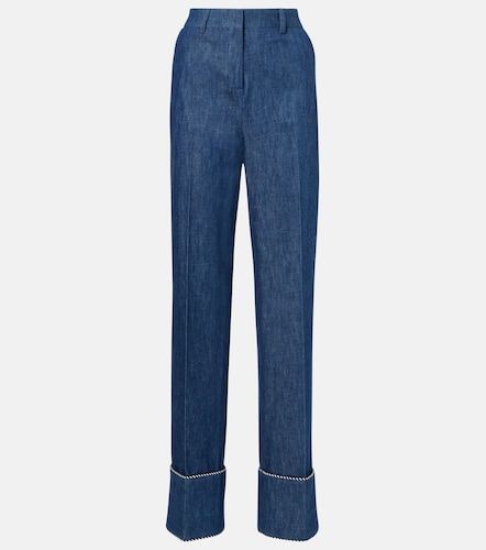 Pantalones rectos de chambray - Valentino Garavani - Modalova