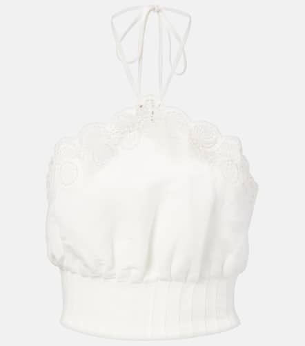 Mellie scalloped linen-blend crop top - Simkhai - Modalova