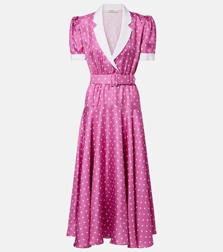 Vestido midi de sarga de seda con lunares - Rodarte - Modalova