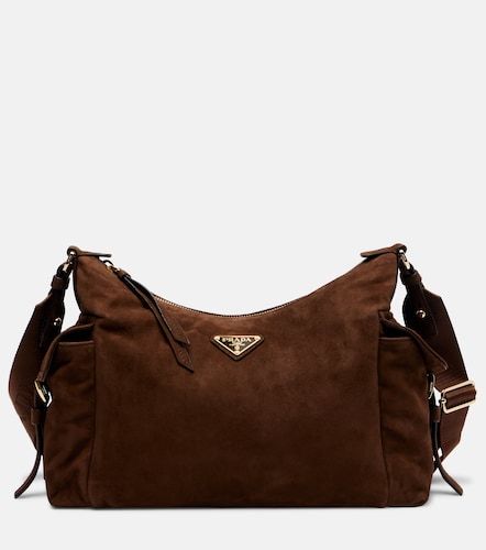 Borsa a spalla Explore Large in suede - Prada - Modalova