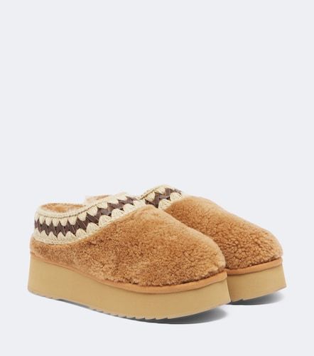 Mou Mules platform in shearling - Mou - Modalova