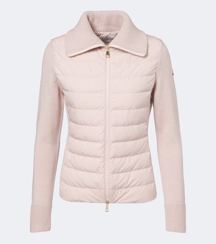 Cárdigan con plumas de lana virgen - Moncler - Modalova