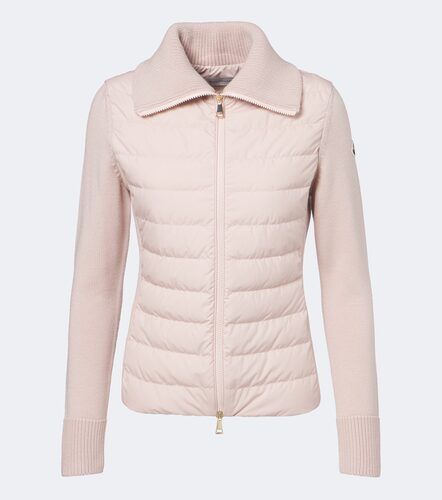 Down-paneled virgin wool cardigan - Moncler - Modalova