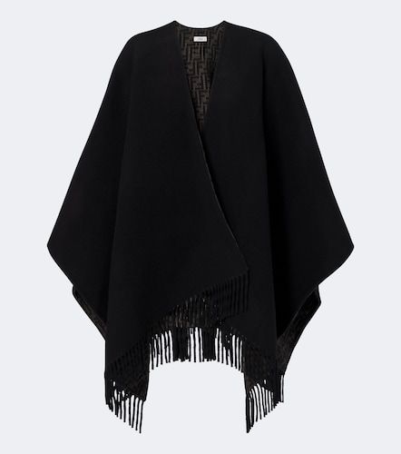 Poncho reversible FF Zucca de lana y cachemir - Fendi - Modalova