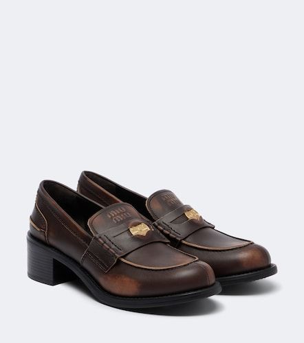 Miu Miu Mocassini in pelle - Miu Miu - Modalova