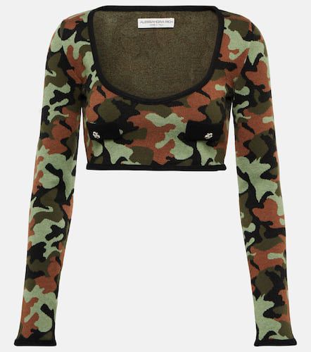 Camouflage knit crop top - Alessandra Rich - Modalova