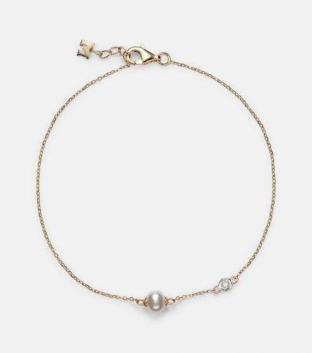 Bracciale a catena in giallo 14kt con diamanti e perle - Mateo - Modalova