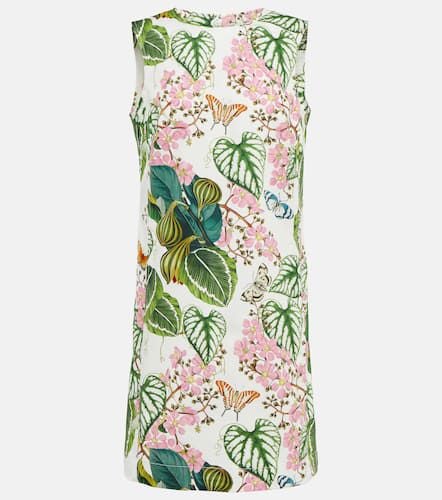 Floral cotton-blend minidress - Oscar de la Renta - Modalova