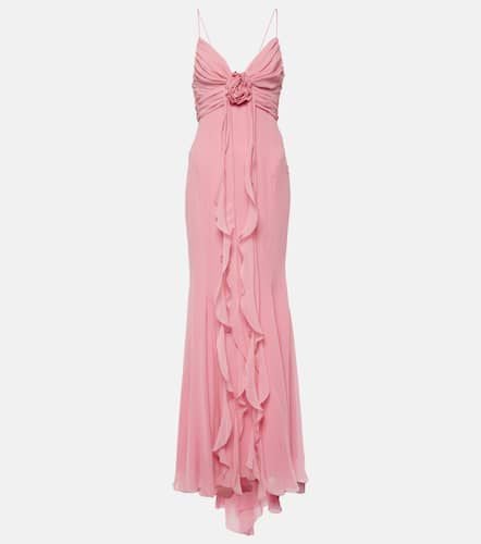 Floral-appliquÃ© silk georgette gown - Blumarine - Modalova