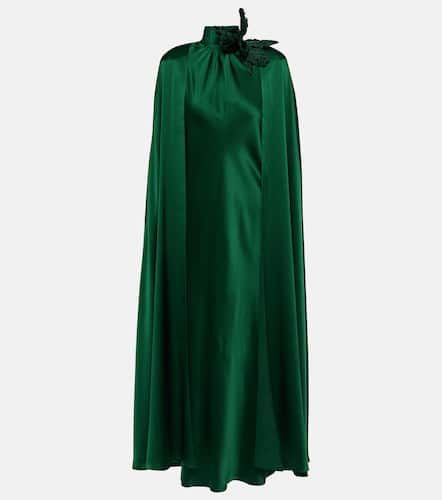 Caped embroidered silk satin maxi dress - Rodarte - Modalova