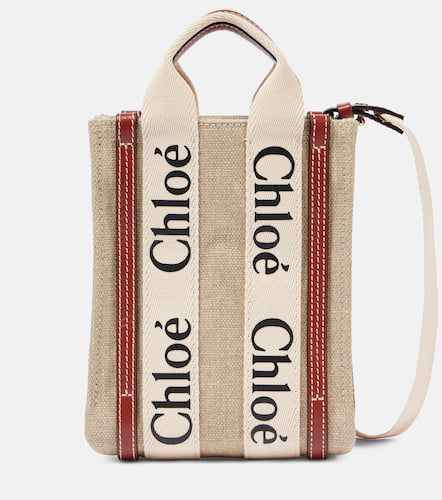 ChloÃ© Woody North South Mini canvas tote bag - Chloe - Modalova